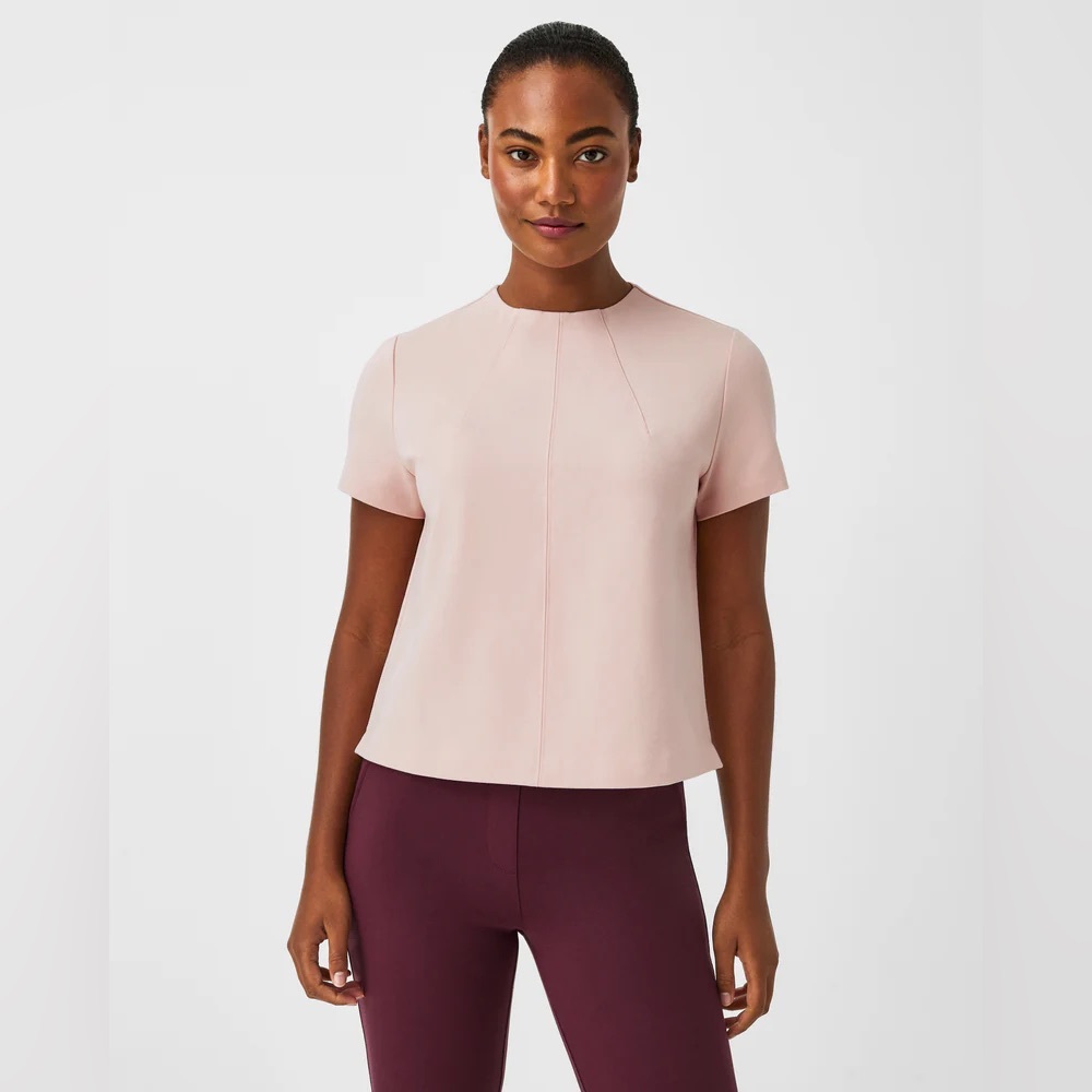 Pink Spanx Funnel Neck Top - small